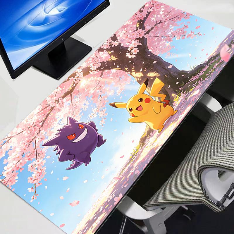 XXL Mouse Pad Gengar Pokemon Pikachu Anime Gamer Computer Mousepad Gaming Accessories Tablet rug Varmilo Keyboard Mausepad