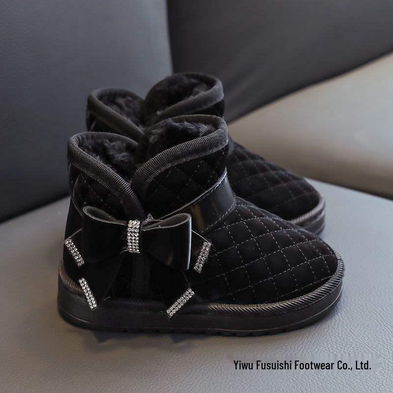 Новые всесезонные теплые водонепроницаемые кожаные снегоступы для девочек с нескользящей подошвой и меховой подкладкой – Идеальны для осени и зимы.