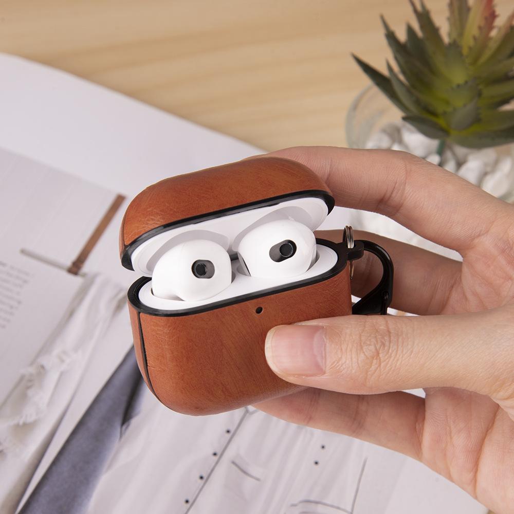 for Airpods Pro 3 Case Leather Business Earphone Case Headset Shell Headphone Cover for Apple AirPod 4