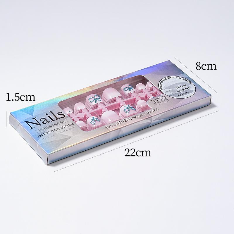 French Matte Press-On Toenail Tips & Stickers