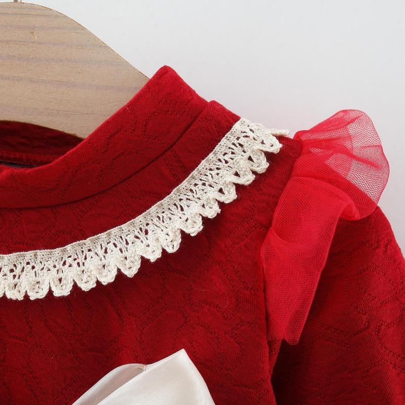 Платье для маленьких девочек Лолита с бантом Пэчворк Платье принцессы Осень Детское платье