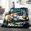 Custom Name Racing Theme Printed Blanket - Perfect for Couch, Bed, Travel & Outdoor Use | Machine Washable, Cozy & Durable.