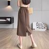 Весенняя юбка А-силуэта средней длины с высокой талией и разрезом сзади для женщин 2024 года - модный корейский стиль для похудения