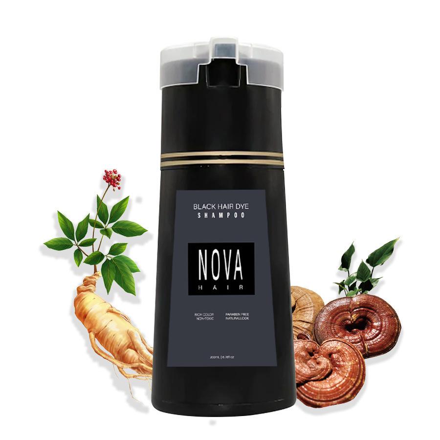 Мягкий шампунь-краска для волос Nova и фиксатор цвета