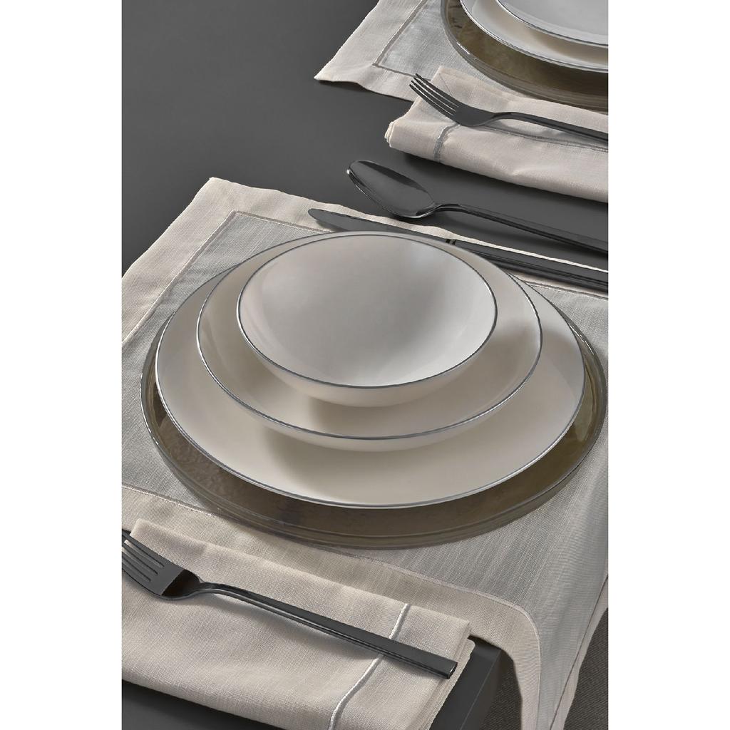 Фарфоровый столовый сервиз Aren, 16 предметов с серебряной сеткой