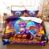 Spyro Reignited Trilogy Bedding Set, Duvet Cover & 2 Pillowcases, Cute Dragon Character Pattern Breathable Fabric All Season