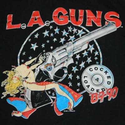 Футболка LA Guns с взведенным курком и заряженным патроном, с коротким рукавом, черная, унисекс UU111