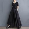 Black Plus Size Vintage High Waist Casual Loose Summer Wide Leg Pants Women Trousers