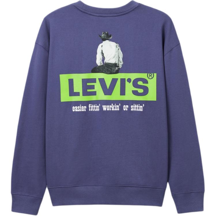 Levi's Sweatshirts Men's Purple Crew Neck Moderate 0019C-0002