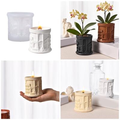 Силиконовая форма для изготовления свечей и изделий из смолы, римская уличная чашка для хранения, рукоделие, скандинавский дизайн, домашний декор, для использования