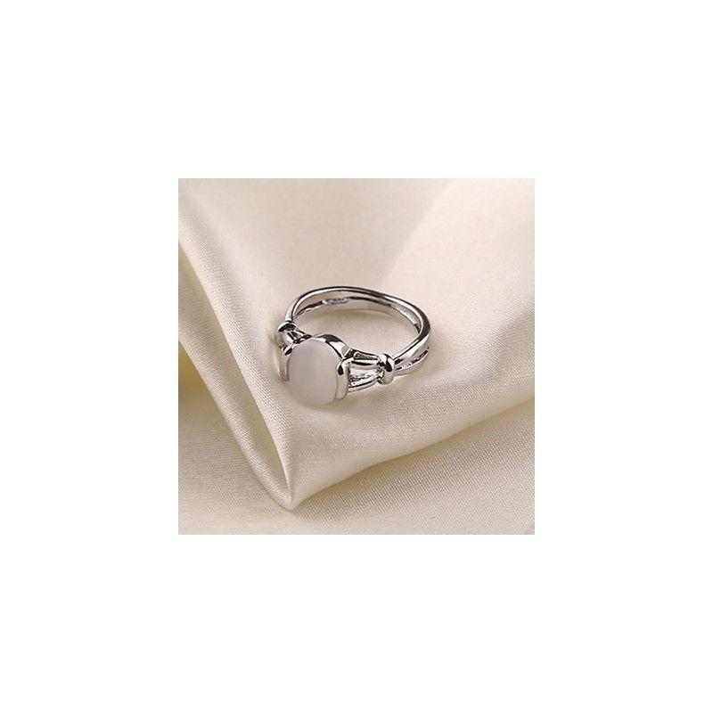 Glamour Steel Gift Engagement Ring With Bright Stone Silver Plated Fashion Jewelry
