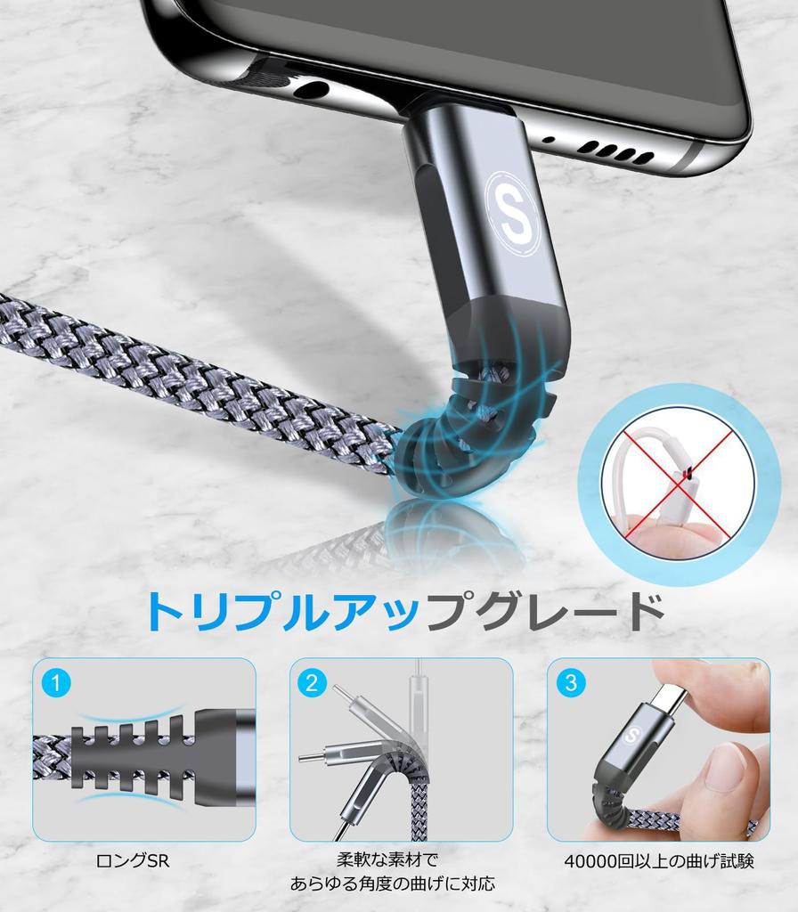 Кабель USB Type C Sweguard USB C Кабель Быстрый Совместим с iPhone iPhone 15 Pro iPad Samsung Galaxy и другими устройствами [2 м / 2 шт.] USB-C и USB-A 3,1 А