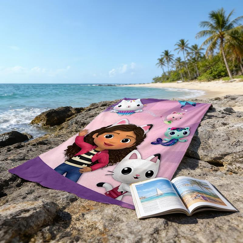 1pc Gaby's Bubble House2 Beach Towel, Beach and Seaside Swimming Pool Equipment, Fashion Pattern, Rectangular, Travel Essentials