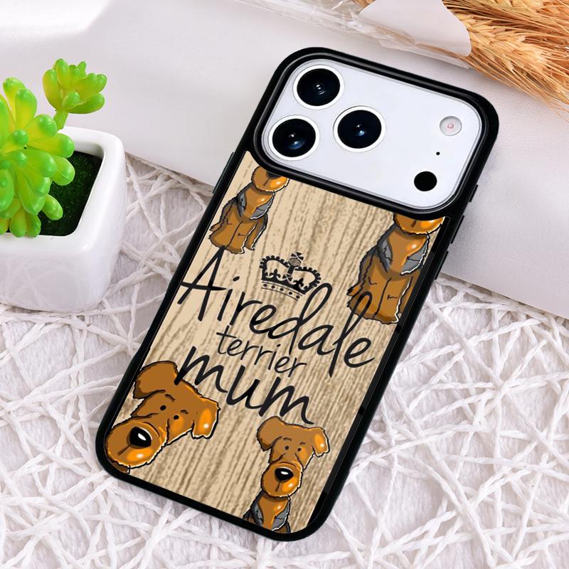 Airedale terrier cute mum dog Phone Case for iPhone 17 Air 16 15 11 12 14 13 Pro Max Shockproof Cover