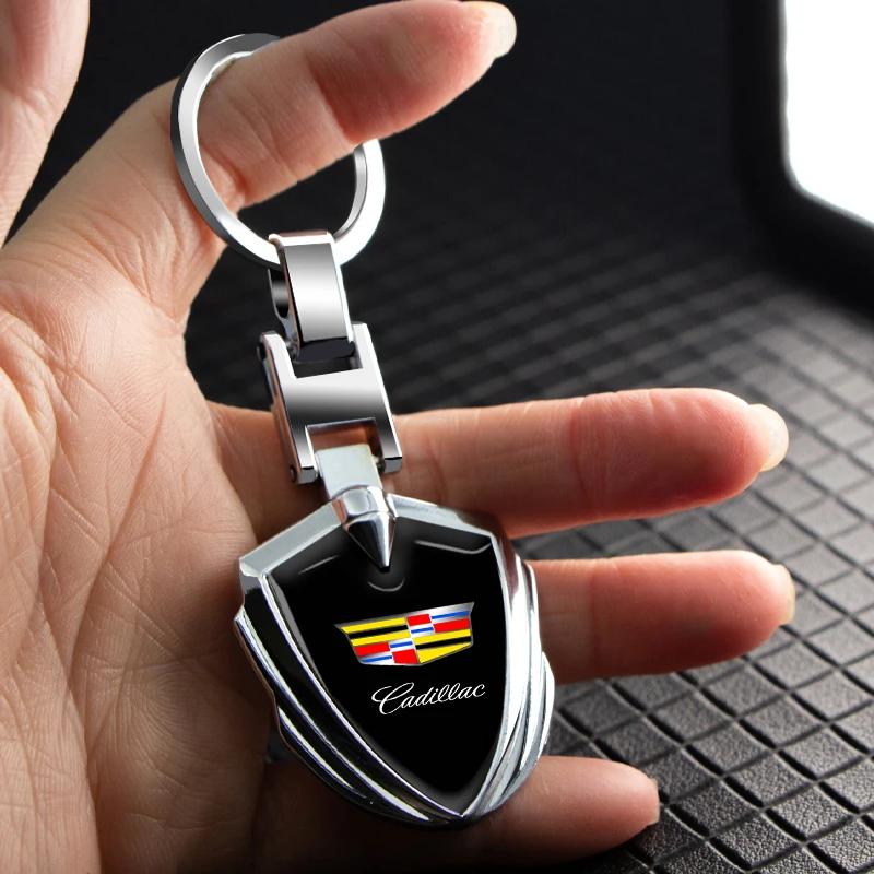1pcs Car Accessories 3D Metal Keychain Shield Shape Keychain for Cadillac ATS BLS CT4 CT6 CTS ESCALADE STS XLR XT4 XT5 XTS SLS