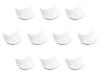 Набор из 10 белых угловых деликатесов x x Деликатесы Усиленный фарфор Setomonohonpo [6,4 6,4 2,8 см]