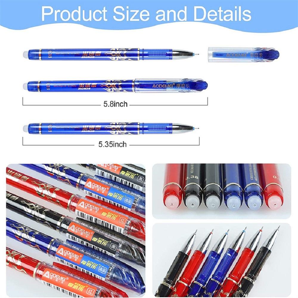 12/13PCS Erasable Gel Pen Set Ballpoint Pens Rod 0.5mm Pen Refills Washable Handle Writing Stationery for School Office Supplies