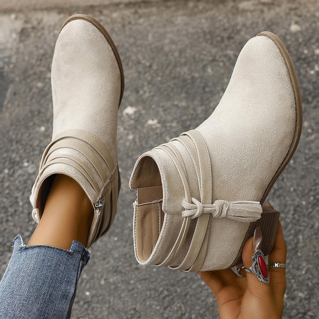 Fashion Women Ankle Boots 2025 New Fashion Anti Slip Rubber Sole Boots Women Outdoor Comfortable Retro Shoes for Women Zapatos De Mujer