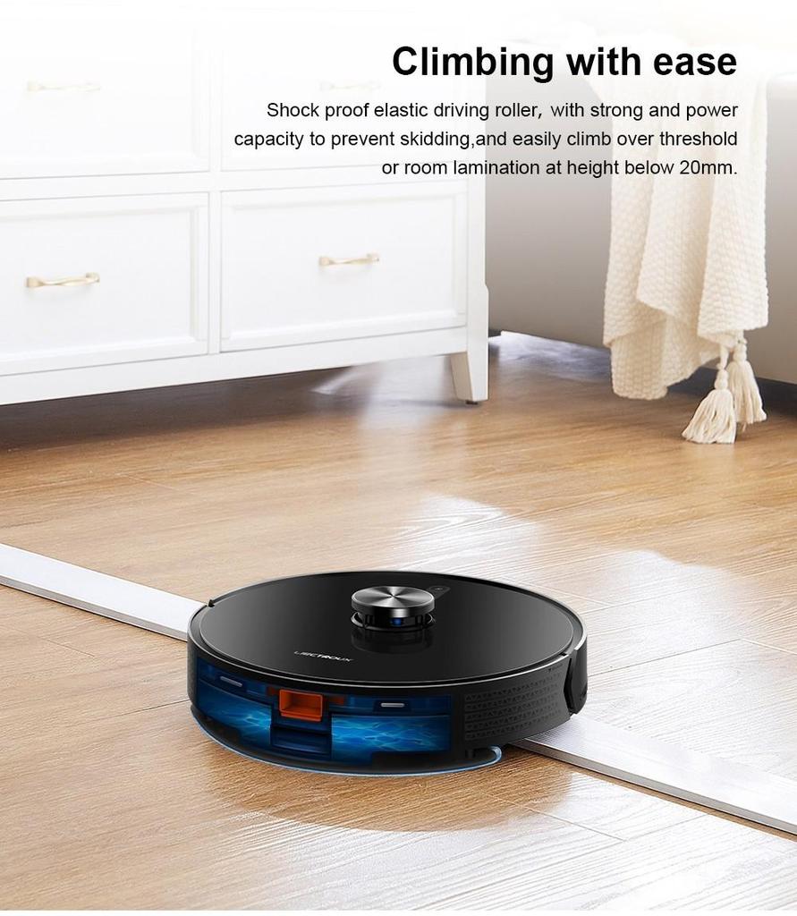 Liectroux X6 Robot Vacuum Cleaner, 6500Pa Suction, LDS Laser Navigation, 235ml Water Tank, 400ml Dustbin, 5 Maps Saved