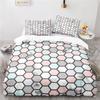 New Geometric Hexagon Pattern Bedding Set 3d Duvet Cover Sets Pillowcase Twin Full Queen King Size Adult Children Bedroom Decor