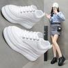 Fashion Leisure Genuine Leather White Shoes Women Breathable Sneakers Increased Platform Shoes Casual Footwear Women's Vulcanize Shoes