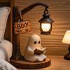 Призрачный уличный фонарь 3D смола Хэллоуин призрак ночник светодиодный призрак читающий книгу настольная лампа с теплым светом для спальни кабинета гостиной в помещении