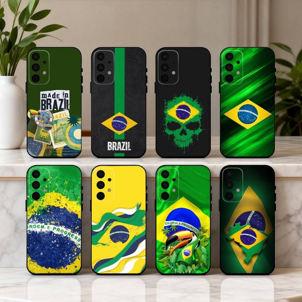 КРУТЫЙ B-Бразилия-N F-Флаг-G ИСКУССТВО Чехол для телефона для Samsung Galaxy A73,A72,A71,A70,A53,A52,A51,Мягкий силиконовый черный чехол