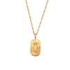 E.B.belle Trendy Personality Square Stainless steel Pendant Embossment 12 Constellation Sign PVD Gold-plating Necklace For Women