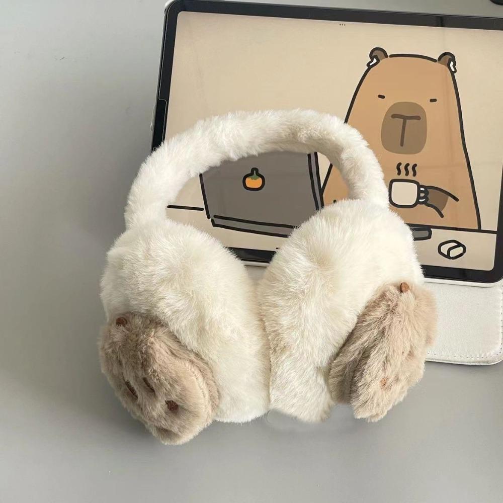 Cartoon Capybara Plush Scarf Warm Gloves New Earmuffs Women