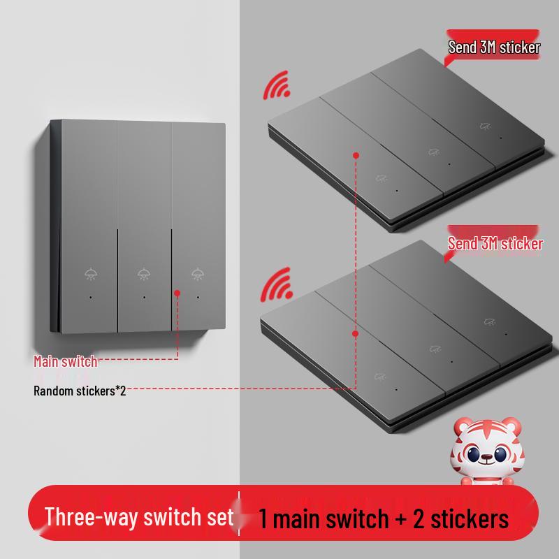 Умный беспроводной выключатель света с двойным управлением - Не требует проводки, 220В, система удаленного управления "мастер-ведомый"