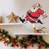 Персонализированный Бегущий Санта Клаус Рождественская Атмосфера Домашнее Украшение Наклейки на Стену