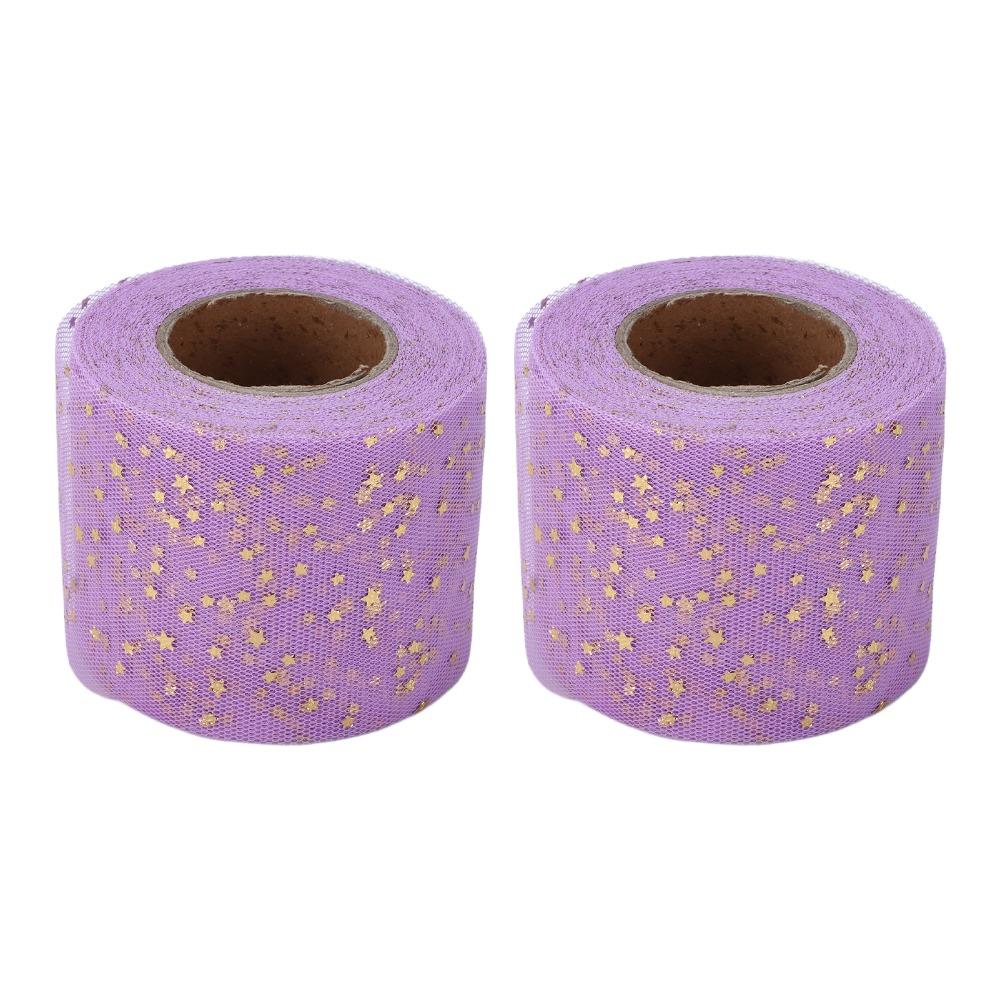 2pcs 25 Yards Each Glitter Tulle Rolls Easy Use Netting Fabric Rolls For DIY Crafts