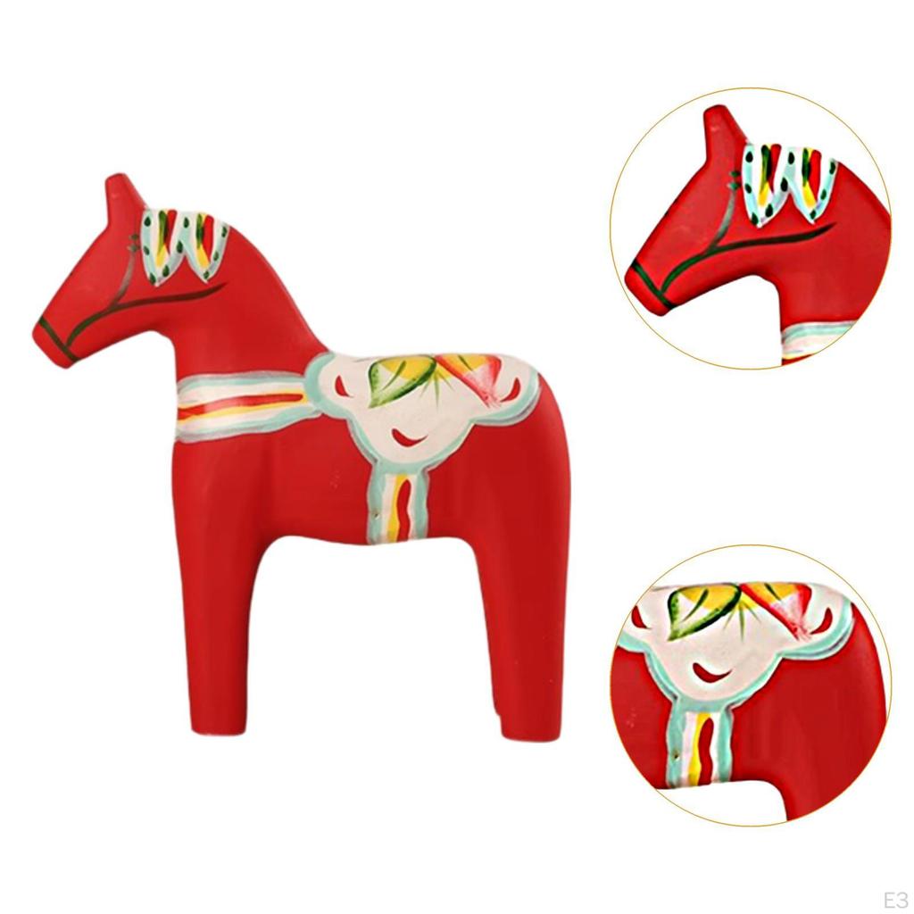 Dala Horse Figurine Swedish Statue Nordic Birthday Gift Collectible Art Crafts Home
