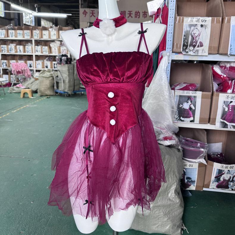 Сексуальное нижнее белье Сексуальный топ-труба Плюшевое рождественское платье Флирт Косплей Чистое желание Ягодицы Короткая юбка Сексуальное платье