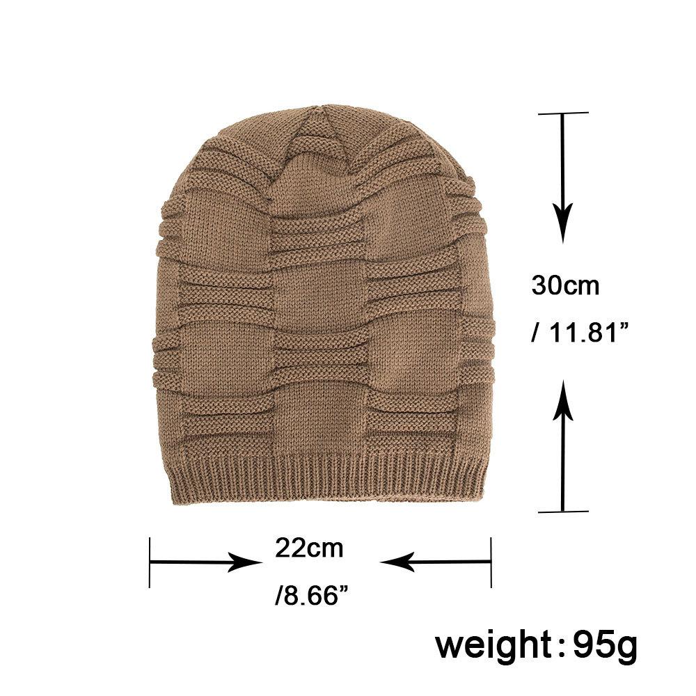 Autumn and Winter New Velvet Three-stripe Pullover Hat Knitted Wool Hat