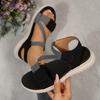 Foreign Trade Large Size Platform Versatile Velcro Sandals Amazon 2025 Summer New European and American Sandals Women