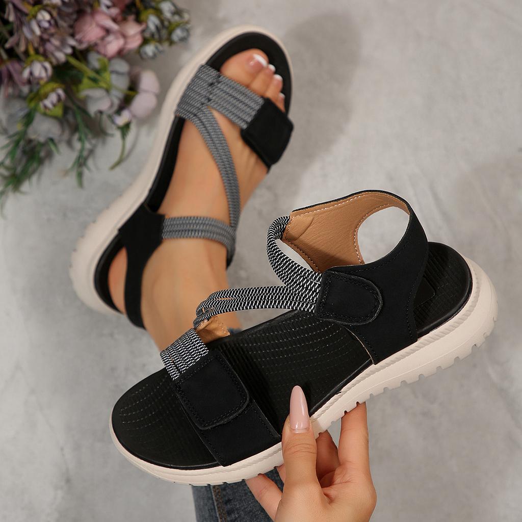 Foreign Trade Large Size Platform Versatile Velcro Sandals Amazon 2025 Summer New European and American Sandals Women