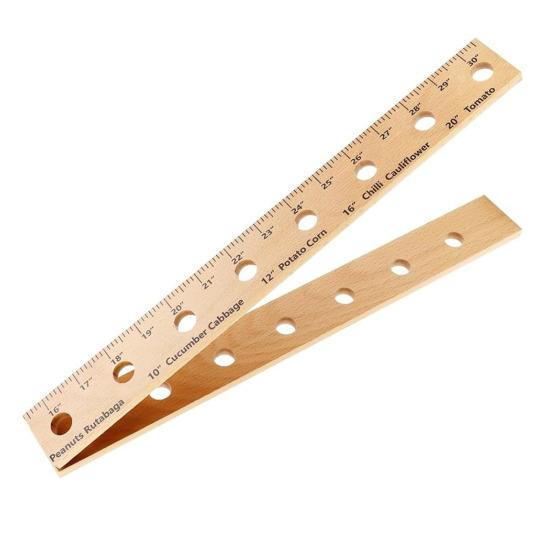 Деревянная линейка для растений Складная линейка для посадки растений с отверстиями Гладкая кромка без заусенцев Простая в использовании Легкая портативная садовая линейка