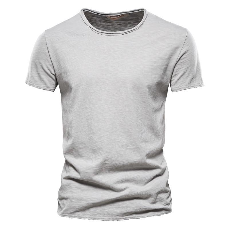 Summer Men's Solid Bamboo Cotton V-Neck T-Shirt - Hot Selling European & American Style