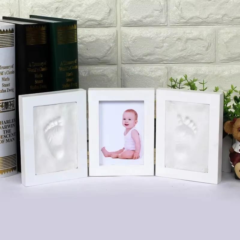 Форма для отпечатков рук и ног младенца Рамка для фото bebe с крышкой Набор глины для отпечатков пальцев Памятный подарок на рост ребенка