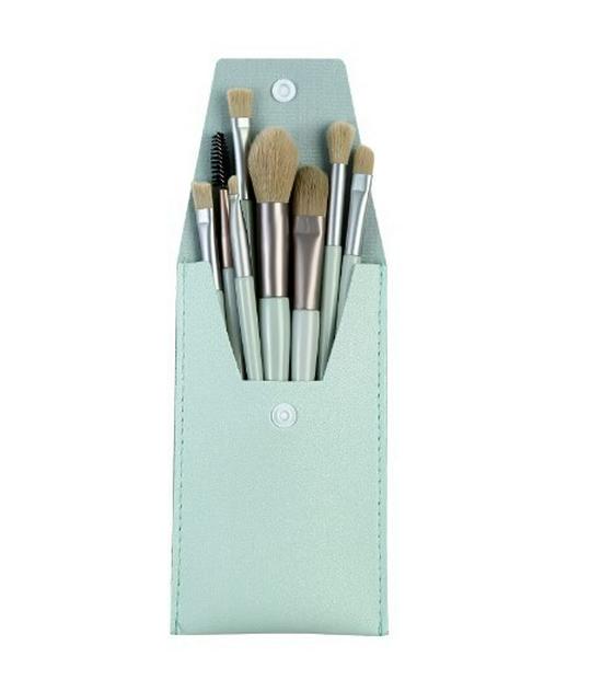 Mini 8-Piece Portable Makeup Brush Set: Soft Bristle Eyeshadow and Foundation Brushes