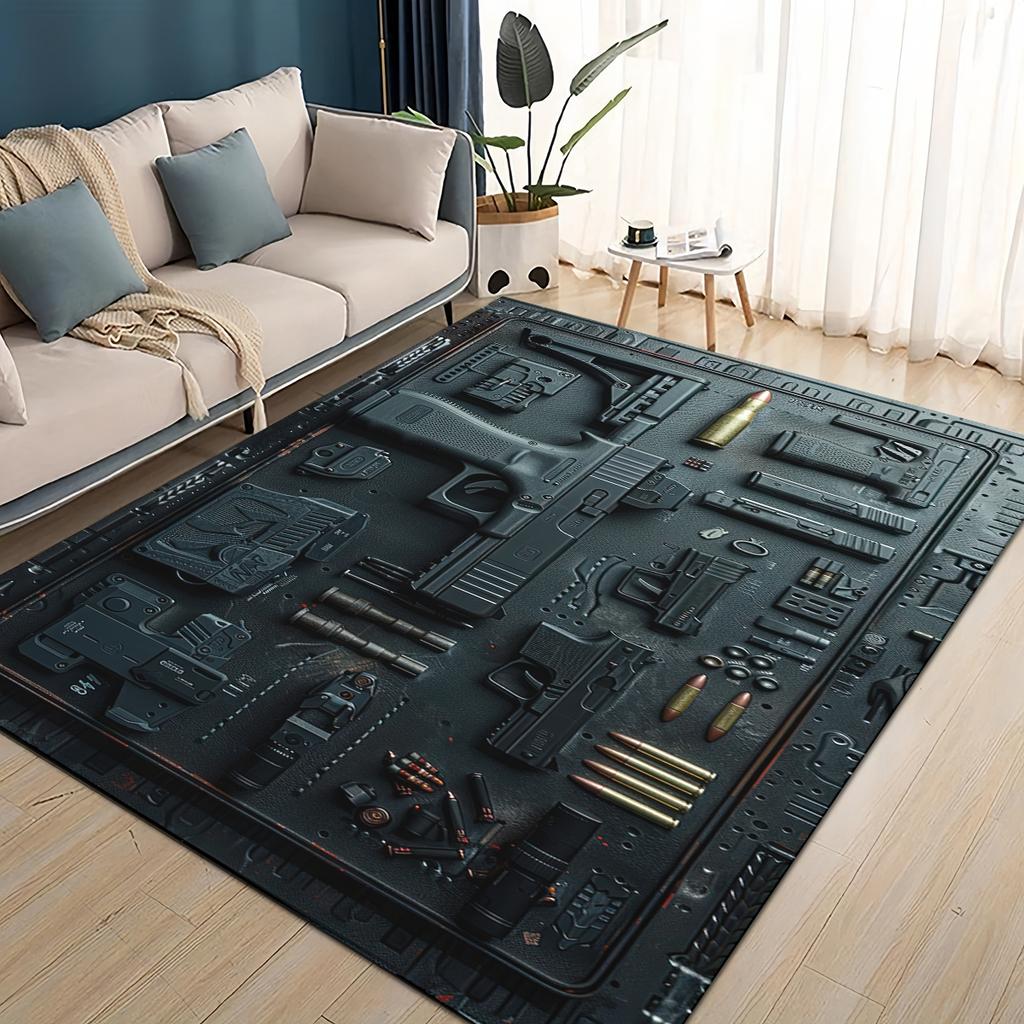 Стиль Милитари Стрелять Оружие Арсенал Горячее Оружие Ковер для Гостиной Спальни Дома Декорация Дивана, Детский Напольный Коврик