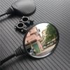 Motorcycle Black Universal 10mm Side Mirror Rearview Mirror Anti-fall Folding Round