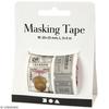 Masking Tape - 20 - Vintage Tickets and Stamps - 20 Mm and 25 Mm - 2 Rolls - Matte Paper