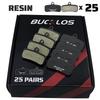 25 пар BUCKLOS Тормозные колодки для дисковых велосипедных тормозов SHIMANO D02S N03A Керамические смоляные Гидравлические тормозные колодки для велосипеда Тормозные колодки для дисковых тормозов велосипеда