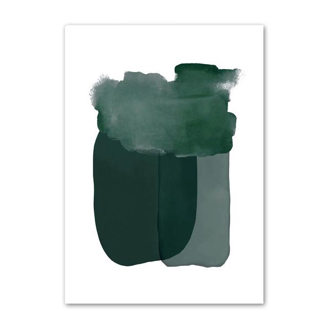 Зеленое растение Агава Кактус Абстрактная геометрия Линия Настенная живопись Печать на холсте Картина в скандинавском стиле Настенный плакат для украшения гостиной