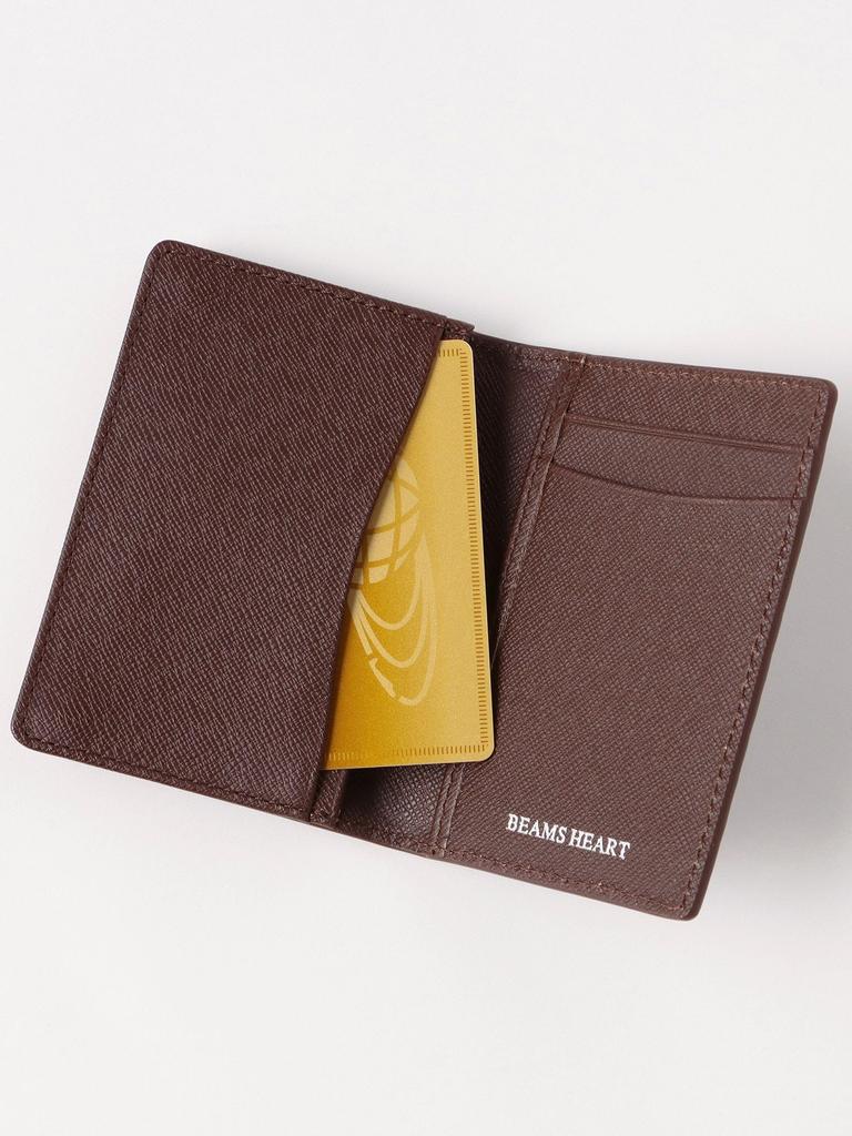 Mesh Embossed Leather Business Card Holder BLACK FREE [BEAMS HEART] Wallet/Pouch Men's