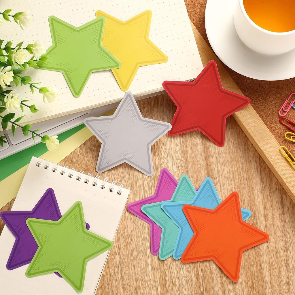 Seajan 108 Pcs Star Cutouts for Bulletin Board Chalkboard Paper Star Cutouts Decor Assorted Colors Star Accent for DIY Craft Projects Rustic Party