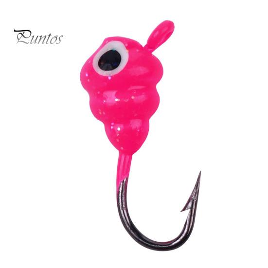 High-quality Bright Paint Ice Fishing Hooks 48Pcs/Set Jig Heads Set Glow in The Dark Lures Kit Head With 3D Eyes with Single Hook Prevent Escape