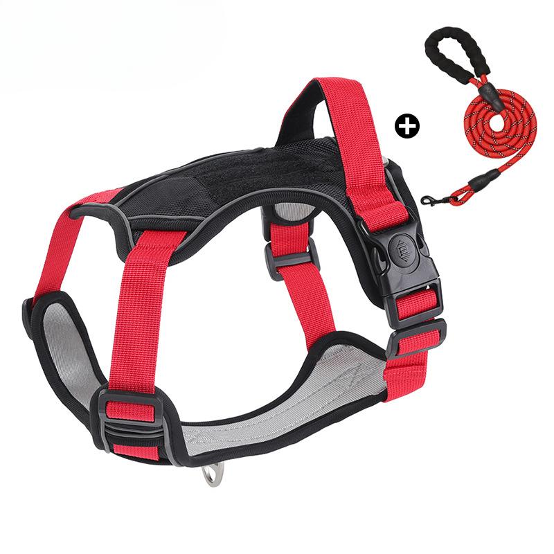 Большой поводок для собаки, Золотистый ретривер или Лабрадор, Тип жилета, Нагрудный и спинной ремень, Взрывозащищенный и регулируемый нагрудный и спинной поводок